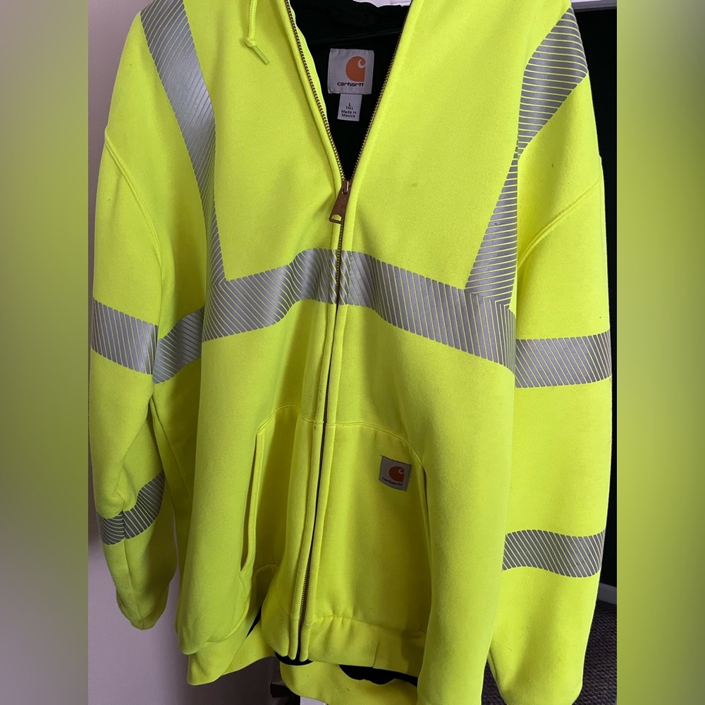 Carhartt high visibility zip sweatshirt worn once
